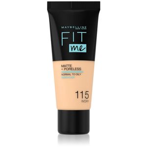 Maybelline Fit Me! Matte+Poreless matující make-up pro normální a mastnou pleť odstín 115 Ivory 30 ml