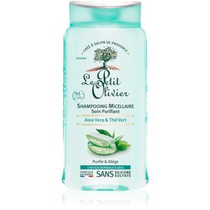 Le Petit Olivier Aloe Vera & Green Tea micelární šampon pro normální až mastné vlasy 250 ml