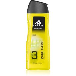 Adidas Pure Game sprchový gel na obličej, tělo a vlasy 3 v 1 400 ml