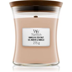 Woodwick Vanilla & Sea Salt vonná svíčka 275 g s dřevěným knotem