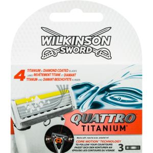 Wilkinson Sword Quattro Titanium náhradní břity 3 ks 3 ks