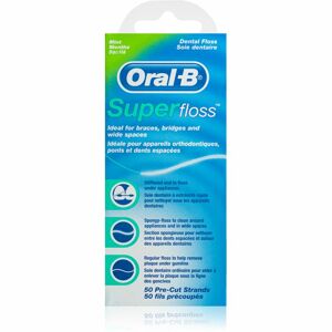 Oral B Super Floss dentální nit na rovnátka a implantáty Mint 50 ks