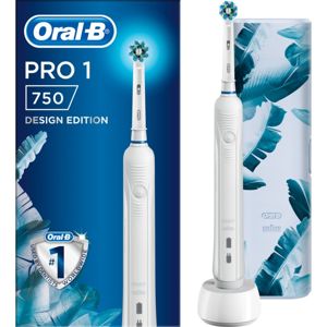 Oral B Pro 1 750 Cross Action White elektrický zubní kartáček s pouzdrem 1 ks