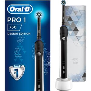 Oral B PRO 750 Cross Action Black Edition elektrický zubní kartáček s pouzdrem