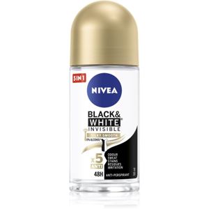 Nivea Invisible Black & White Silky Smooth kuličkový antiperspirant pro ženy 50 ml