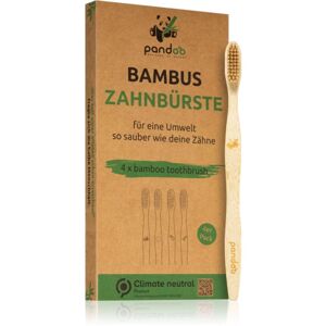 Pandoo Bamboo Toothbrush bambusový zubní kartáček Medium Soft 4 ks