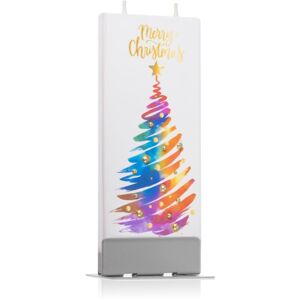 Flatyz Holiday Merry Christmas Painted Tree dekorativní svíčka 6x15 cm