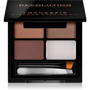 Makeup Revolution Focus & Fix sada pro dokonalé obočí odstín Medium Dark 4 g