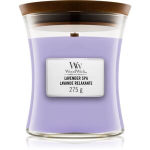 Woodwick Lavender Spa vonná svíčka 275 g s dřevěným knotem