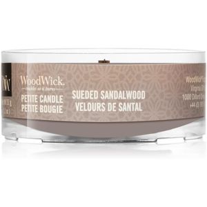 Woodwick Suede & Sandalwood votivní svíčka s dřevěným knotem 31 g