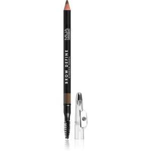 MUA Makeup Academy Brow Define dlouhotrvající tužka na obočí s kartáčkem odstín Mid Brown 1,2 g