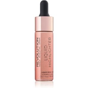 Makeup Revolution Liquid Highlighter tekutý rozjasňovač odstín Liquid Rose Gold 18 ml