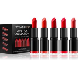 Revolution PRO Lipstick Collection sada rtěnek 5 ks odstín Matte Reds 5 ks