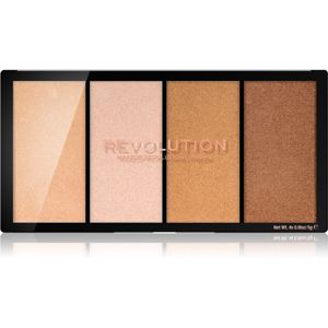 Makeup Revolution Reloaded paleta rozjasňovačů odstín Lustre Lights Warm 4 x 5 g