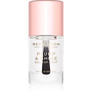 Makeup Revolution Plump & Shine lak na nehty s gelovým efektem průsvitný 10 ml
