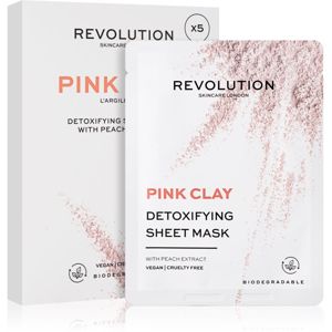 Revolution Skincare Pink Clay sada plátýnkových masek s detoxikačním účinkem 5 ks