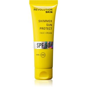 Revolution Skincare Sun Protect Shimmer rozjasňující ochranný krém SPF 50 50 ml