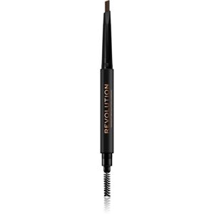 Makeup Revolution Duo Brow Definer precizní tužka na obočí odstín Medium Brown 0,25 g