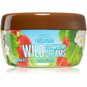 Avon Naturals Wild Strawberry Dreams vyživující tělové máslo s vůní jahod 200 ml