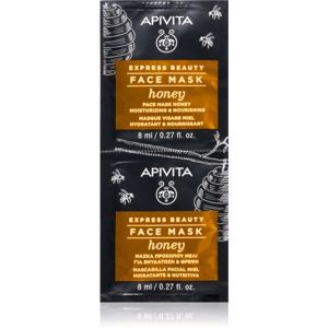 Apivita Express Beauty Honey hydratační a vyživující maska na obličej 2 x 8 ml