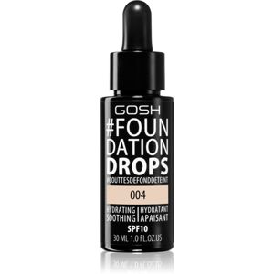 Gosh Foundation Drops lehký make-up ve formě kapek SPF 10 odstín 004 Natural 30 ml