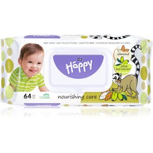 Bella Baby Happy Almond and Olive Leaf extract vlhčené čisticí ubrousky pro děti 64 ks