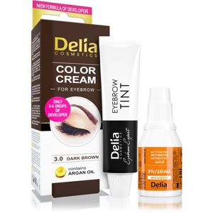 Delia Cosmetics Argan Oil barva na obočí odstín 3.0 Dark Brown 15 ml