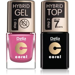Delia Cosmetics Coral Nail Enamel Hybrid Gel sada odstín 05 pro ženy