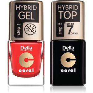 Delia Cosmetics Coral Nail Enamel Hybrid Gel sada odstín 14 pro ženy pro ženy odstín 14