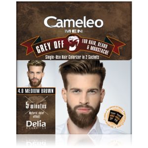 Delia Cosmetics Cameleo Men jednorázová barva pro okamžité zakrytí šedin odstín 4.0 Medium Brown 2 x 15 ml