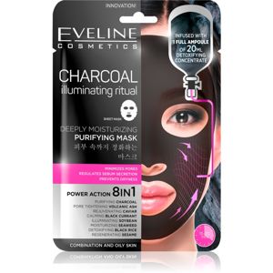 Eveline Cosmetics Charcoal Illuminating Ritual super hydratační čisticí textilní maska