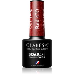 Claresa SoakOff UV/LED Color Rainbow Explosion gelový lak na nehty odstín Red 430 5 g