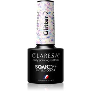 Claresa SoakOff UV/LED Color Glitter gelový lak na nehty odstín 2 5 g