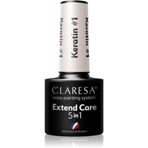 Claresa Extend Care 5 in 1 Keratin podkladový lak pro gelové nehty s vyživujícím účinkem odstín #1 5 g