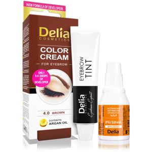 Delia Cosmetics Argan Oil barva na obočí odstín 4.0 Brown 15 ml