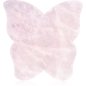 Crystallove Rose Quartz Butterfly Gua Sha masážní pomůcka