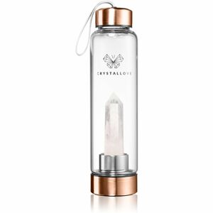 Crystallove Clear Quartz Bottle Rose Gold lahev na vodu 550 ml