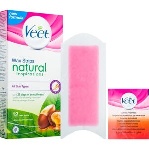 Veet Wax Strips Natural Inspirations™ voskové depilační pásky s arganovým olejem 12 ks