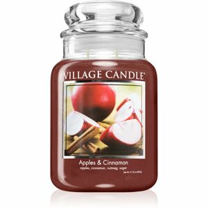 Village Candle Apples & Cinnamon vonná svíčka (Glass Lid) 602 g
