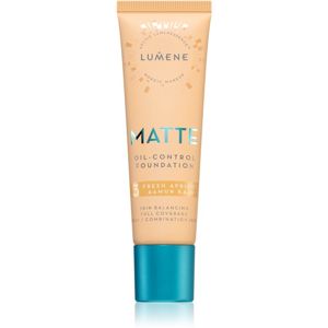 Lumene Matte Oil-Control fluidní make-up pro mastnou a smíšenou pleť odstín 3 Fresh Apricot 30 ml