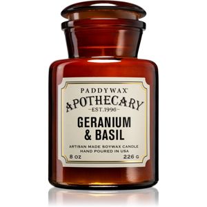 Paddywax Apothecary Geranium & Basil vonná svíčka 226 g
