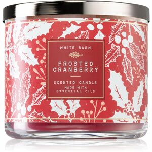 Bath & Body Works Frosted Cranberry vonná svíčka s esenciálními oleji 411 g