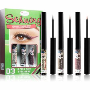 theBalm Schwing® Liquid Eyeliner Trio dlouhotrvající tekuté oční linky 3x1,7 ml