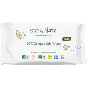 ECO by Naty Unscented 100 % Compostable Wipes vlhčené ubrousky pro děti 56 ks