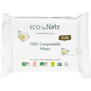 ECO by Naty Unscented 100 % Compostable Wipes vlhčené ubrousky pro děti 20 ks
