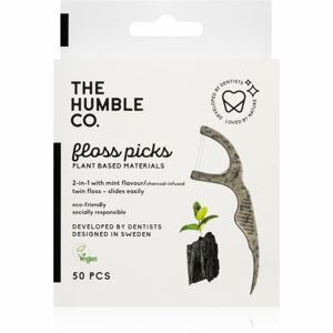 The Humble Co. Floss Picks dentální párátka Charcoal 50 ks