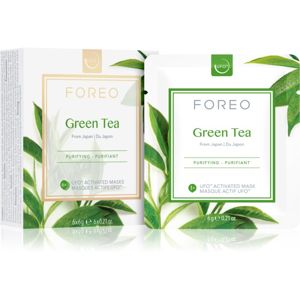 FOREO Farm to Face Sheet Mask Green Tea osvěžující a zklidňující maska 6 x 6 g