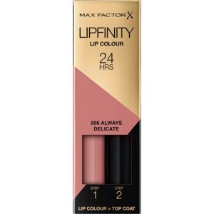 Max Factor Lipfinity Lip Colour dlouhotrvající rtěnka s balzámem odstín 006 Always Delicate 4,2 g