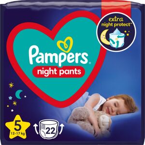 Pampers Night Pants Size 5 jednorázové plenkové kalhotky na noc 12-17 kg 22 ks
