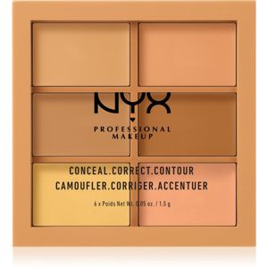 NYX Professional Makeup Conceal. Correct. Contour konturovací a korekční paletka odstín 02 Medium 6 x 1,5 g